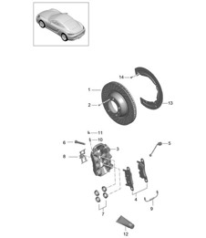 Disc brake / Rear axle 718C (982C) Cayman 2017>>