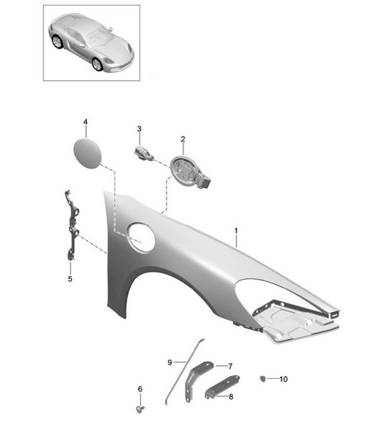 Diagram 801-040 Porsche 992 Carrera 4 3.0L 