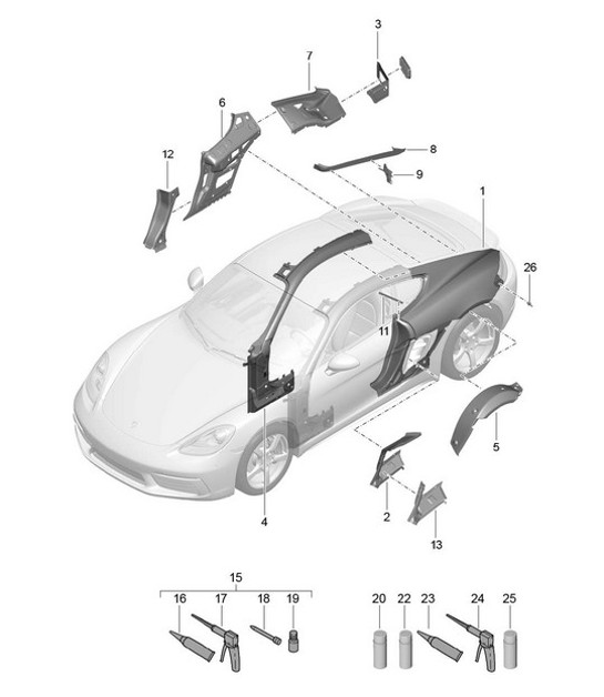 Diagram 801-050 Porsche Panamera S E-Hybrid V6 3.0L (416 ch) 