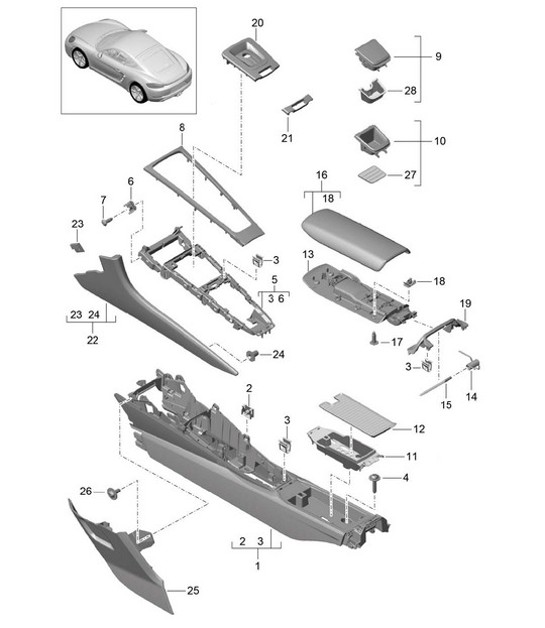 Diagram 809-020 Porsche Boxster GTS 718 4.0L PDK (400 Bhp) Body