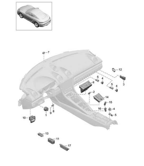 Diagram 903-005 Porsche Boxster 718 (982) 2017>> Équipement électrique