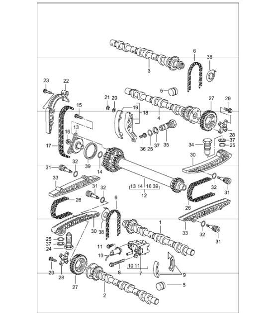 Diagram 103-10 Porsche Boxster 981 2.7L 2012-16 Engine