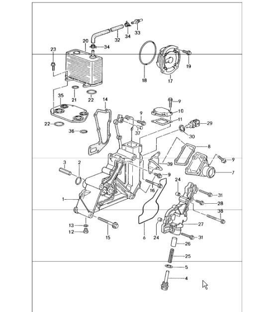 Diagram 104-00 Porsche Boxster 986/987/981 (1997-2016) Engine