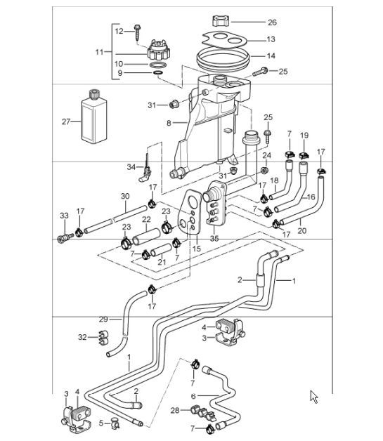 Diagram 105-20 Porsche Boxster GTS 718 2.5L Manual (365 Bhp) Motore