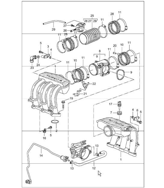 Diagram 107-10 Porsche Cayenne 3.2L V6 2003>> Motor