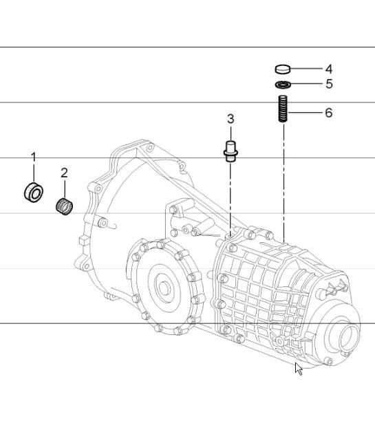 Diagram 302-06 Porsche 997 Carrera 2 3.6L 2005>> Overdragen