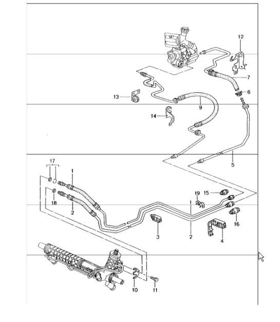 Diagram 403-01 Porsche 卡宴 9PA1 (957) 2007-2010 前轴、转向 