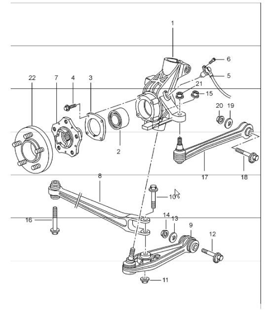 Diagram 501-00 Porsche Boxster 718 (982) 2017>> Hinterachse