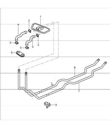 heating system 1, feed line, return line 986 Boxster 1997-04