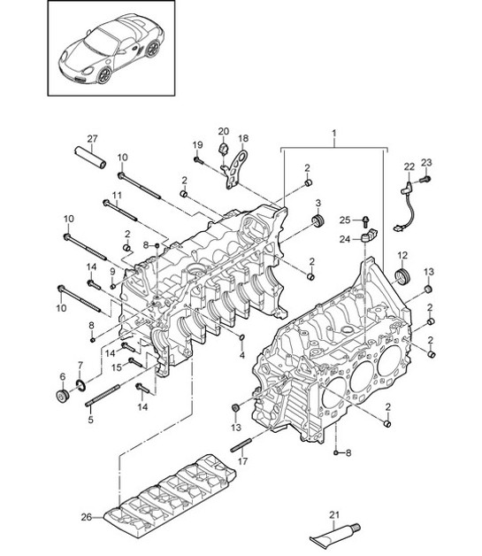 Diagram 101-005 Porsche Cayenne MK2 (957) 2007-2010 Motor
