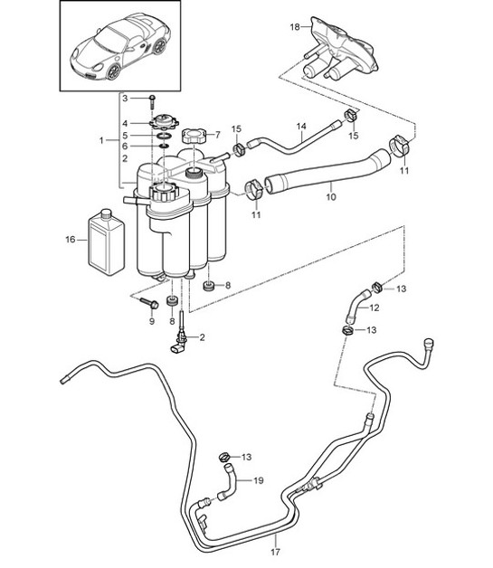 Diagram 105-020 Porsche Boxster 986 2.5L 1997-99 Motor