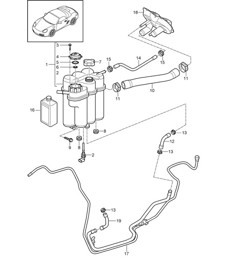 Système de refroidissement du liquide de refroidissement (Modèle : A120,A121) 987.2 Boxster / Boxster S 2009-12