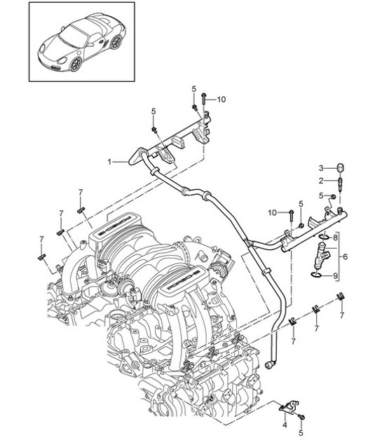 Diagram 107-007 Porsche Cayman 718C (982C) 2017>> Engine