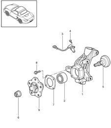 Support de roue / Moyeu de roue 987.2 Boxster / Boxster S 2009-12