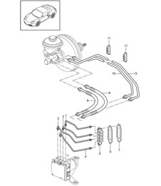 Conduites de frein / Partie avant 987.2 Boxster / Boxster S 2009-12