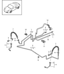 Brake line / Underbody / Rear axle / Vacuum line 987.2 Boxster / Boxster S 2009-12