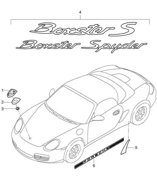 Diagram 810-000 Porsche Boxster 986/987/981 (1997-2016) Body