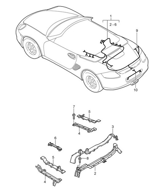 Diagram 902-020 Porsche Boxster S 986 3.2L 1999-02 Elektrische Ausrüstung