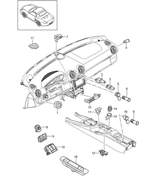 Diagram 903-005 Porsche Cayman S 3.4L 987C MKII 2009-12 Materiale elettrico