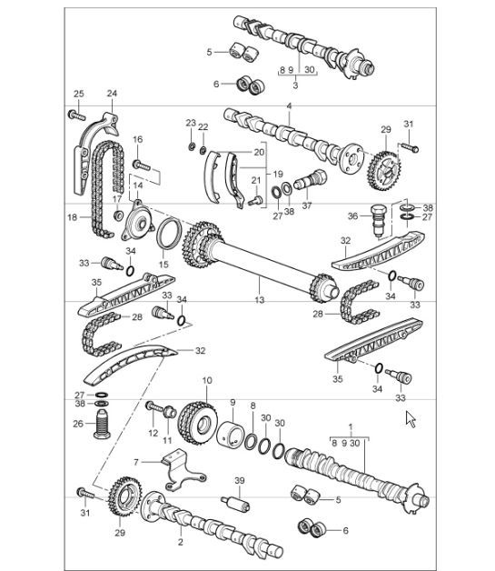 Diagram 103-10 Porsche Cayman GTS 718 2.5L Schaltgetriebe (365 PS) Motor