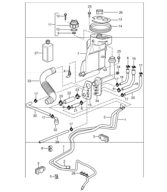 Diagram 105-20 Porsche Cayenne S V8 4.8L Benziner 400 PS Motor