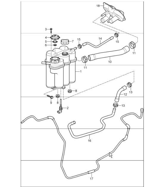 Diagram 105-21 Porsche Cayenne 92A (958) 2010-2017 Engine