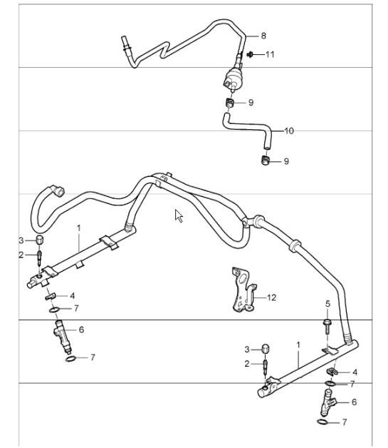 Diagram 107-05 Porsche Boxster 981 2.7L 2012-16 引擎