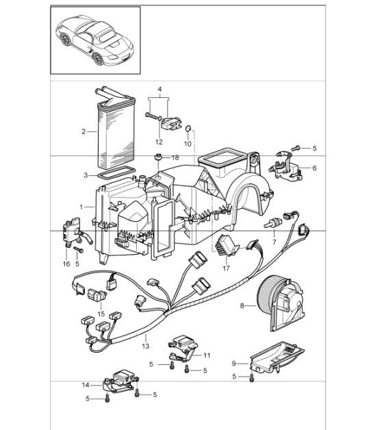 Diagram 813-05 Porsche Boxster 986 2.7L 2003-04 Karosserie
