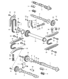 Camshaft / Driving mechanism - 9721, 9720, 9722 - 987C.1 Cayman 2.7L / 3.4L 2006-08