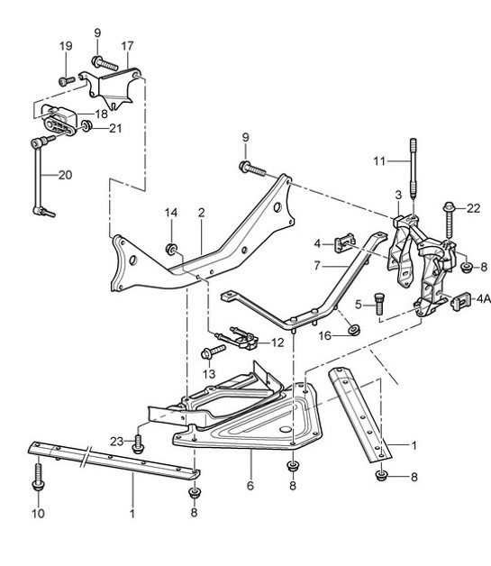 Diagram 501-001 Porsche Boxster GTS 718 2.5L Manual (365 CV) Eje posterior