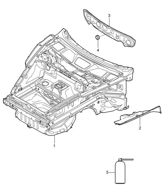 Diagram 801-005 Porsche Boxster 986 2.5L 1997-99 Body