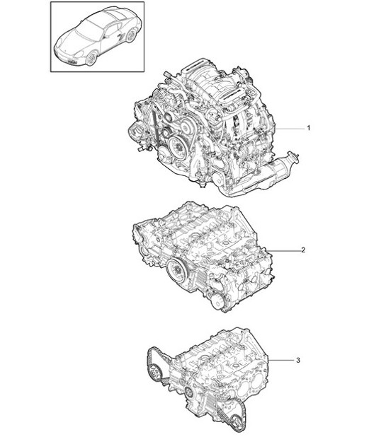 Diagram 101-000 Porsche Boxster 986/987/981 (1997-2016) Moteur