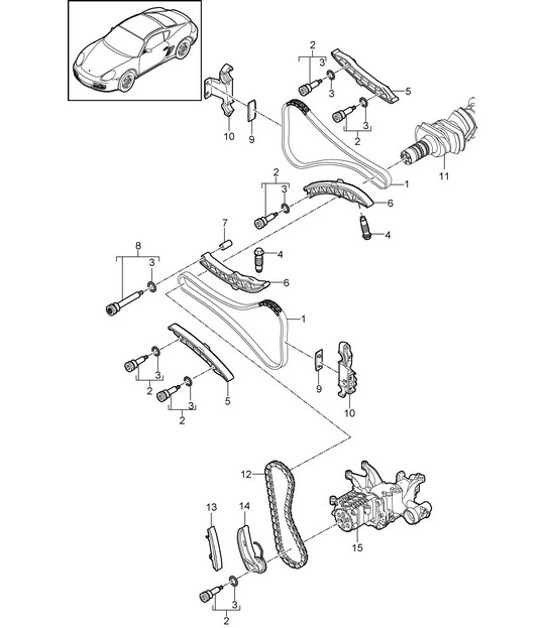 Diagram 103-015 Porsche 997 TURBO 2007>> Engine