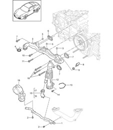 Assembly carrier / Water pipe  (Model: A120,A121) 987C.2 Cayman 2.9L / 3.4L 2009-12