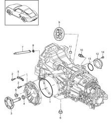 Replacement transmission / Individual parts (Model: G8710,G8740) Manual (PR:480, 6-Speed) 987C.2 Cayman 2009-12