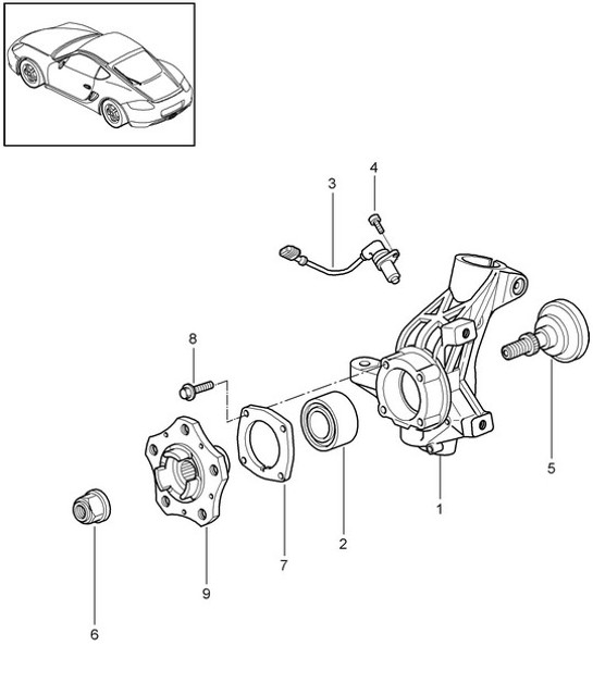 Diagram 401-005 Porsche Cayman 718 (982) 2017>> Vorderachse, Lenkung 