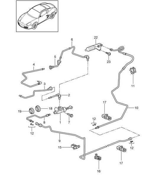 Diagram 702-008 Porsche Boxster 718（982） 2017 年>> 手柄系统、踏板组 