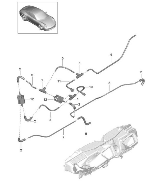 Diagram 106-005 Porsche Cayenne 9PA1 (957) 2007-2010 Engine