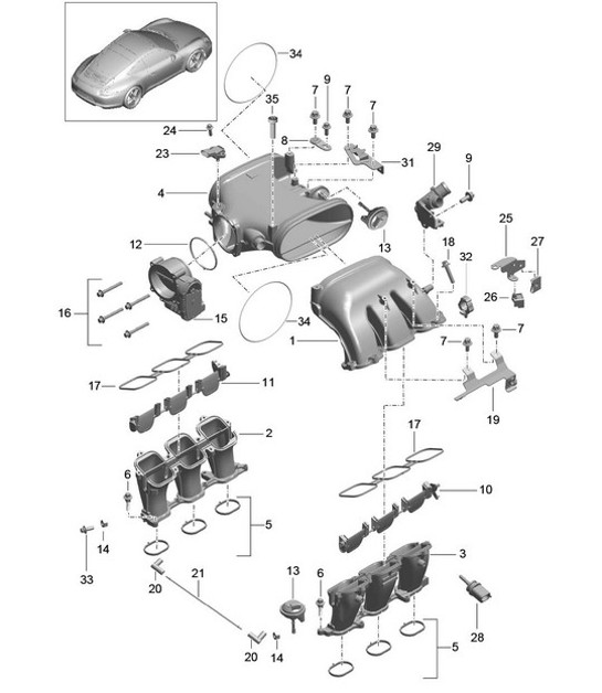 Diagram 107-012 Porsche Cayenne V6 3.0L Essence 340 ch 