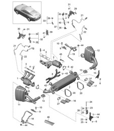Abgasanlage – A103, A104 – 991.1 3,4 l und 3,8 l 2012–16