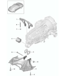 Supporto trasmissione / Elementi di fissaggio / Motore - G9100, CG105 - 991.1 2012-16