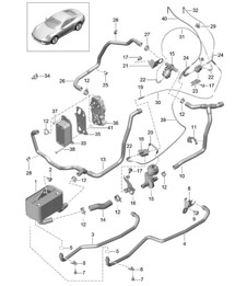 - PDK - Caja de cambios / intercambiador de calor / tubería de aceite / tubería de agua - CG105, CG135 - 991.1 2012-16