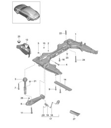 Traversa/braccio oscillante 991.1 Carrera 2012-16