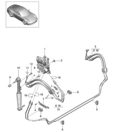 Línea de presión / Parte delantera / Amortiguador / PDCC - PR:031,352 - 991.1 Carrera 2012-16