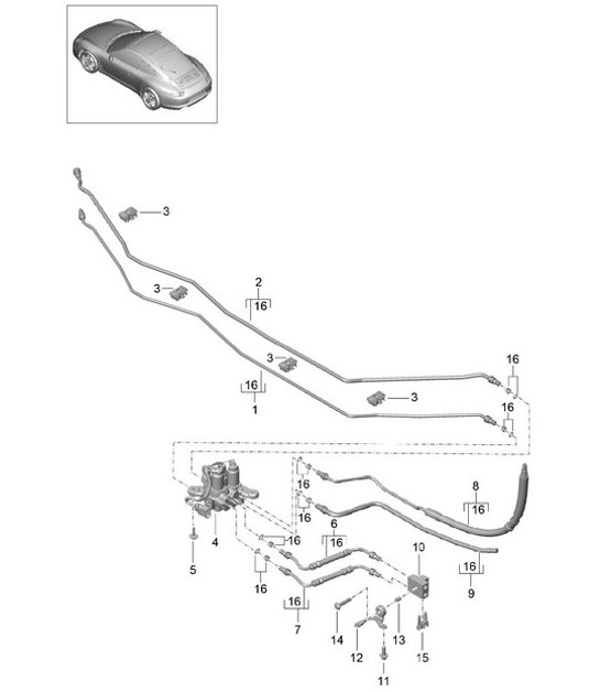 Diagram 402-040 Porsche Cayman 718 (982) 2017>> Vorderachse, Lenkung 