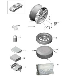 Ruote/pneumatici - SENZA Bloccaggio ruota centrale - 991.1 2012-16