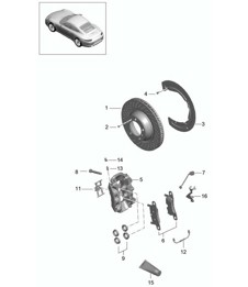 Disc brake / Rear axle - Carrera 4, Carrera 4S, 4 GTS - 991.1 2012-16