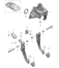 Pédales de frein et d&#39;embrayage / Cluster 991.1 2012-16
