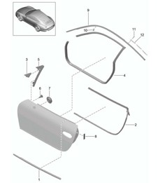 Door seal and Trim - COUPE - 991.1 2012-16