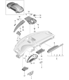 Accessories /  Instrument panel trim / Upper part 991.1 2012-16